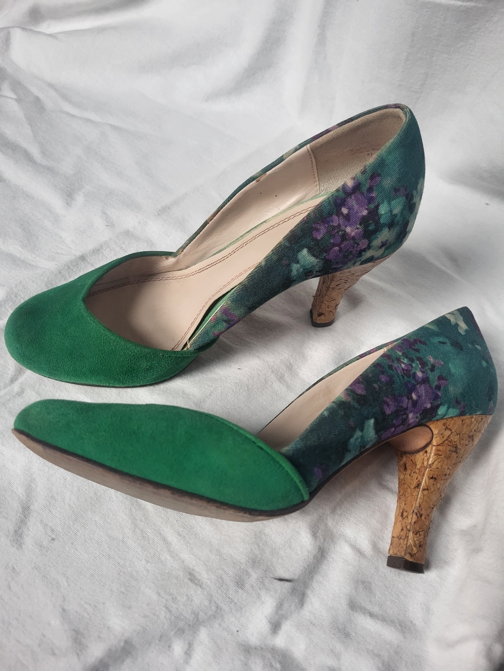 Plenty by Tracy Reese Green & Blue Floral Pumps, Sz 37